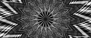 Preview wallpaper fractal, shapes, lines, abstraction, black and white