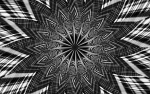 Preview wallpaper fractal, shapes, lines, abstraction, black and white
