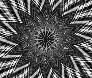 Preview wallpaper fractal, shapes, lines, abstraction, black and white