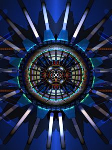 Preview wallpaper fractal, shapes, lines, abstraction, blue