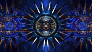 Preview wallpaper fractal, shapes, lines, abstraction, blue