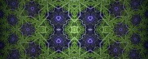 Preview wallpaper fractal, shapes, lines, abstraction, green, purple