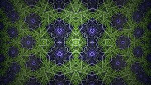 Preview wallpaper fractal, shapes, lines, abstraction, green, purple