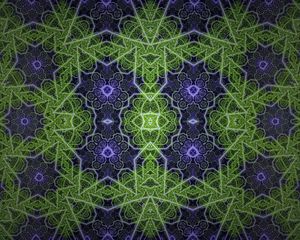 Preview wallpaper fractal, shapes, lines, abstraction, green, purple