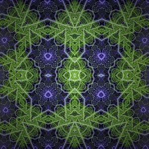 Preview wallpaper fractal, shapes, lines, abstraction, green, purple