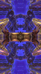 Preview wallpaper fractal, shapes, pattern, blue, abstraction