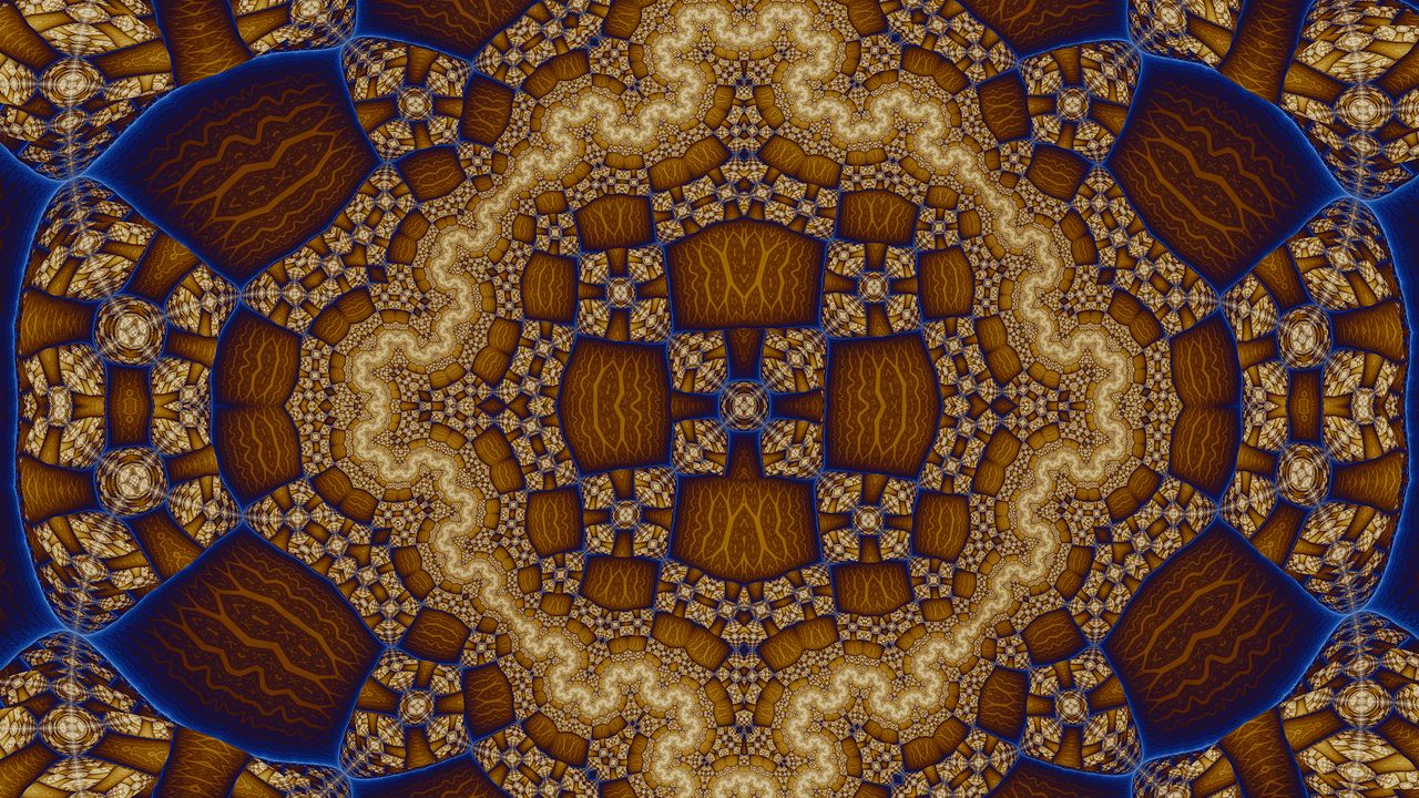 Wallpaper fractal, shapes, pattern, abstraction, brown, blue hd ...