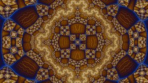 Preview wallpaper fractal, shapes, pattern, abstraction, brown, blue