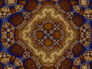 Preview wallpaper fractal, shapes, pattern, abstraction, brown, blue