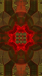 Preview wallpaper fractal, shapes, pattern, abstraction, green, red