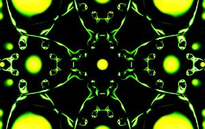 Preview wallpaper fractal, shapes, pattern, abstraction, green, black