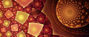 Preview wallpaper fractal, shapes, pattern, abstraction, red