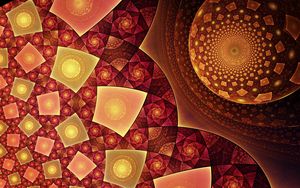 Preview wallpaper fractal, shapes, pattern, abstraction, red