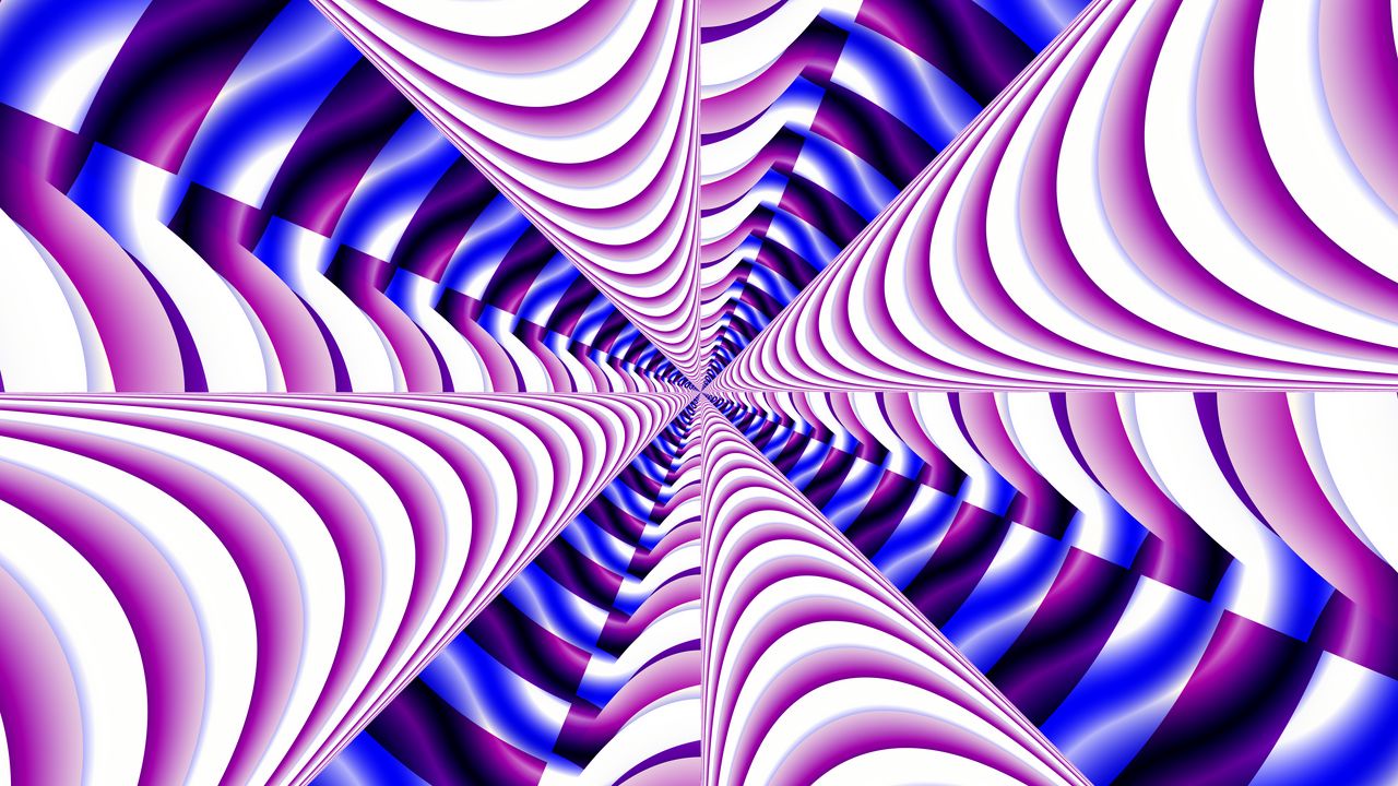 Wallpaper fractal, stripes, optical illusion, abstraction, purple, blue ...