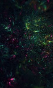 Preview wallpaper fractal, shine, green, pink, dark, abstraction