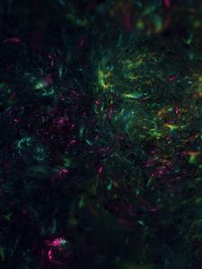 Preview wallpaper fractal, shine, green, pink, dark, abstraction