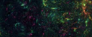 Preview wallpaper fractal, shine, green, pink, dark, abstraction