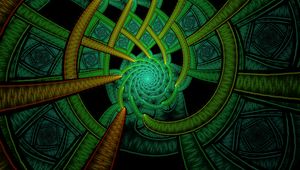 Preview wallpaper fractal, spiral, abstraction, green, pattern