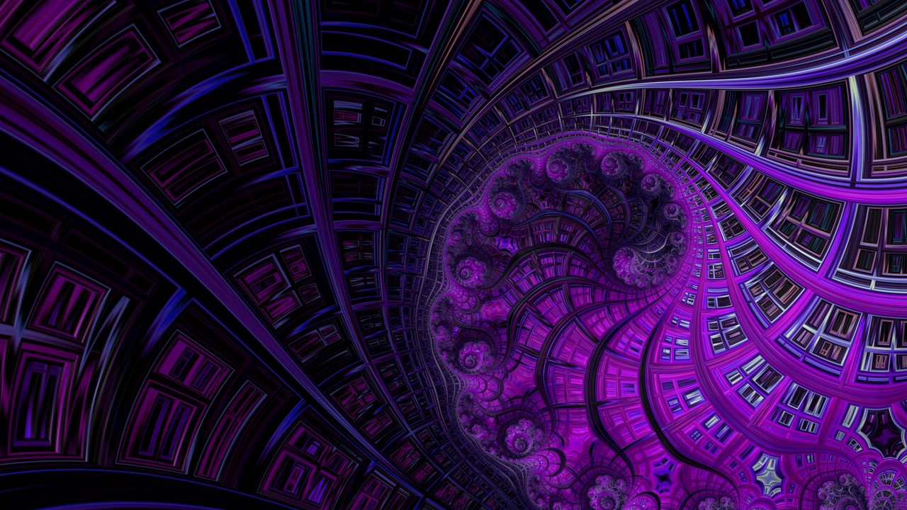 Wallpaper fractal, spiral, abstraction, purple
