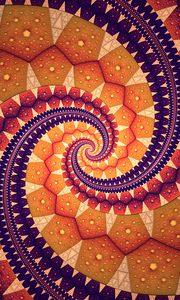 Preview wallpaper fractal, spiral, abstraction, yellow, purple