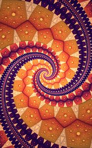 Preview wallpaper fractal, spiral, abstraction, yellow, purple