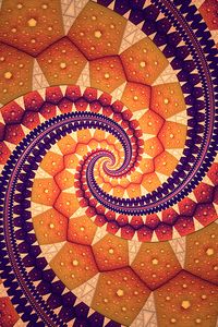 Preview wallpaper fractal, spiral, abstraction, yellow, purple