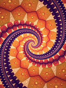 Preview wallpaper fractal, spiral, abstraction, yellow, purple
