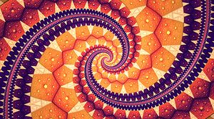 Preview wallpaper fractal, spiral, abstraction, yellow, purple
