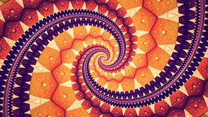 Preview wallpaper fractal, spiral, abstraction, yellow, purple