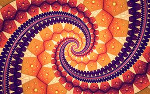 Preview wallpaper fractal, spiral, abstraction, yellow, purple