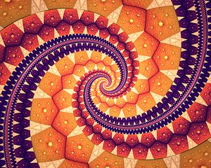 Preview wallpaper fractal, spiral, abstraction, yellow, purple