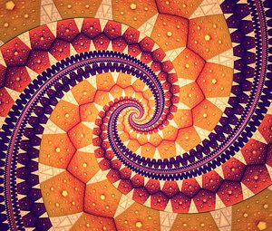 Preview wallpaper fractal, spiral, abstraction, yellow, purple