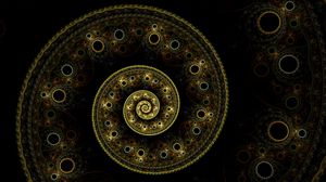 Preview wallpaper fractal, spiral, abstraction, green