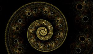 Preview wallpaper fractal, spiral, abstraction, green