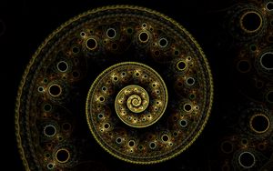 Preview wallpaper fractal, spiral, abstraction, green