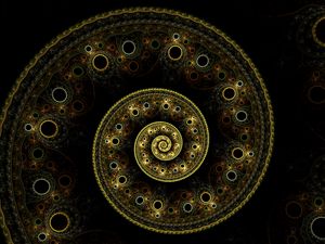 Preview wallpaper fractal, spiral, abstraction, green