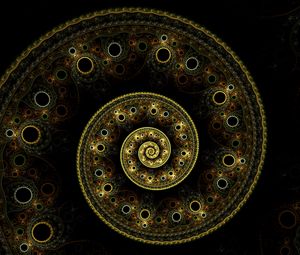 Preview wallpaper fractal, spiral, abstraction, green