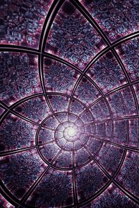 Preview wallpaper fractal, spiral, abstraction, glow, purple