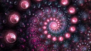 Preview wallpaper fractal, spiral, circles, shape, glow