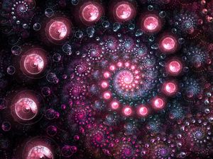 Preview wallpaper fractal, spiral, circles, shape, glow