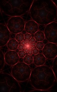 Preview wallpaper fractal, spiral, depth, light, red, swirling, lines