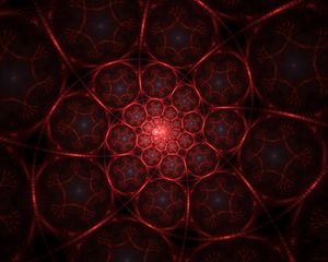 Preview wallpaper fractal, spiral, depth, light, red, swirling, lines