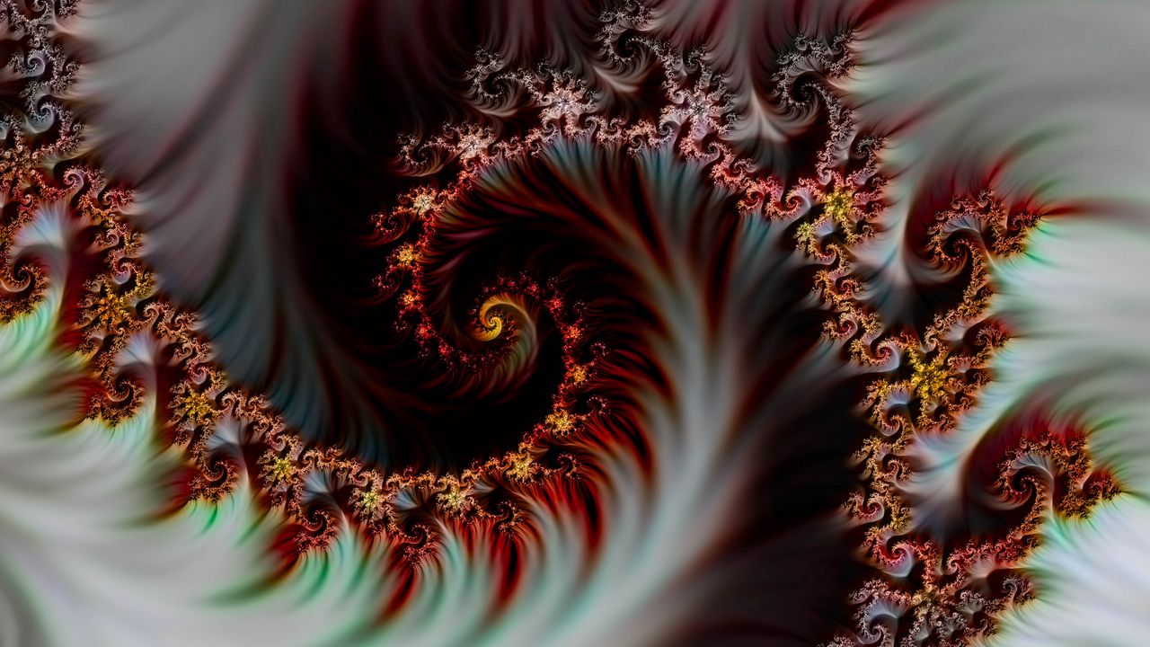 Wallpaper fractal, spiral, digital art, abstraction, futuristic