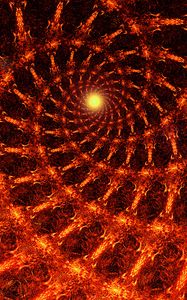 Preview wallpaper fractal, spiral, fiery, bright, glow