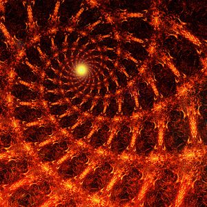 Preview wallpaper fractal, spiral, fiery, bright, glow