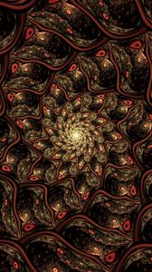 Preview wallpaper fractal, spiral, funnel, abstraction, brown