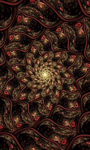 Preview wallpaper fractal, spiral, funnel, abstraction, brown