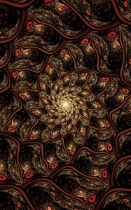 Preview wallpaper fractal, spiral, funnel, abstraction, brown