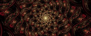 Preview wallpaper fractal, spiral, funnel, abstraction, brown