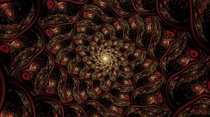 Preview wallpaper fractal, spiral, funnel, abstraction, brown